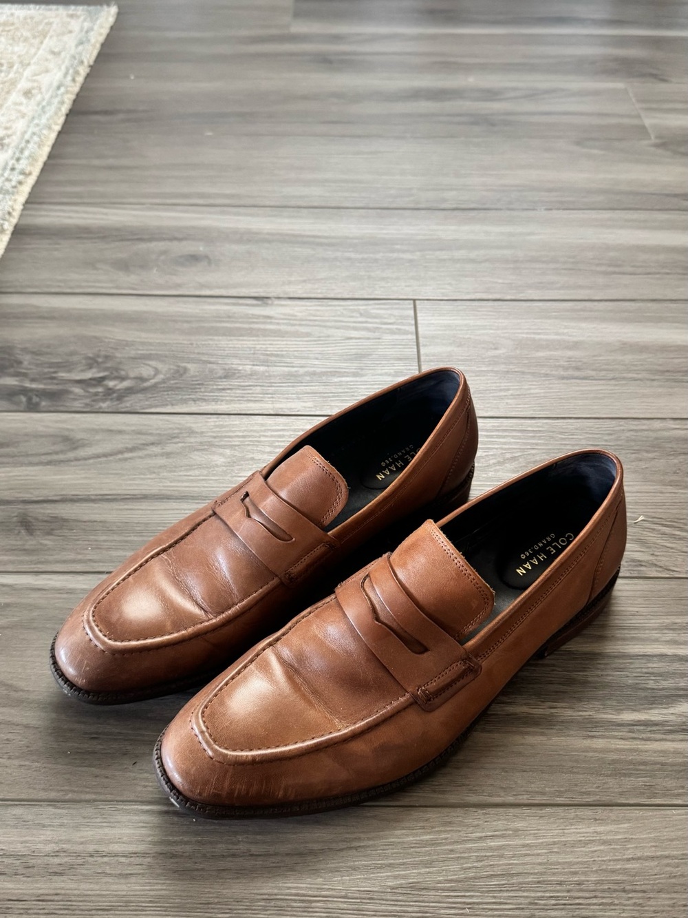 Cole Haan Men’s Tan Leather Penny Loafers